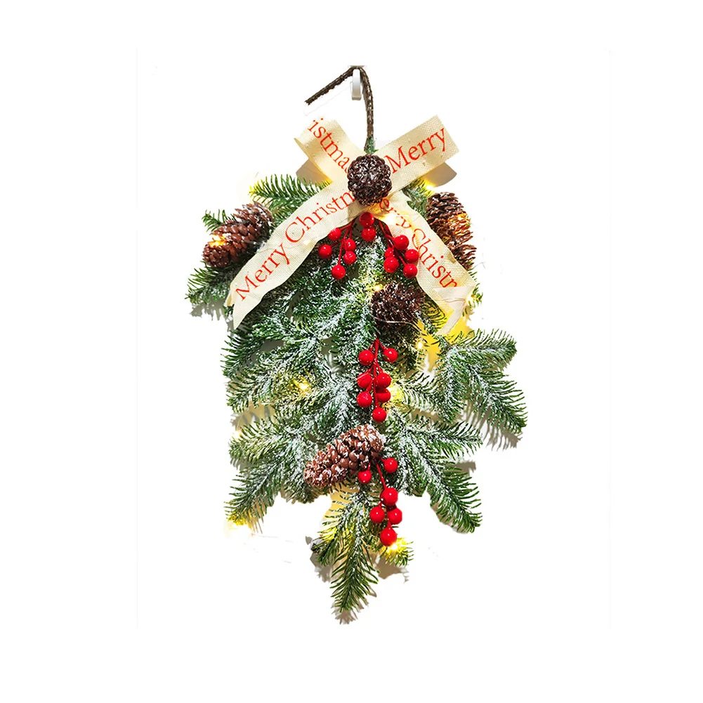 Farmhouse Aesthetic Artificial Christmas Wreath Christmas Decor Easily Hangable Faux Winter Pine Cones Rustic Charm