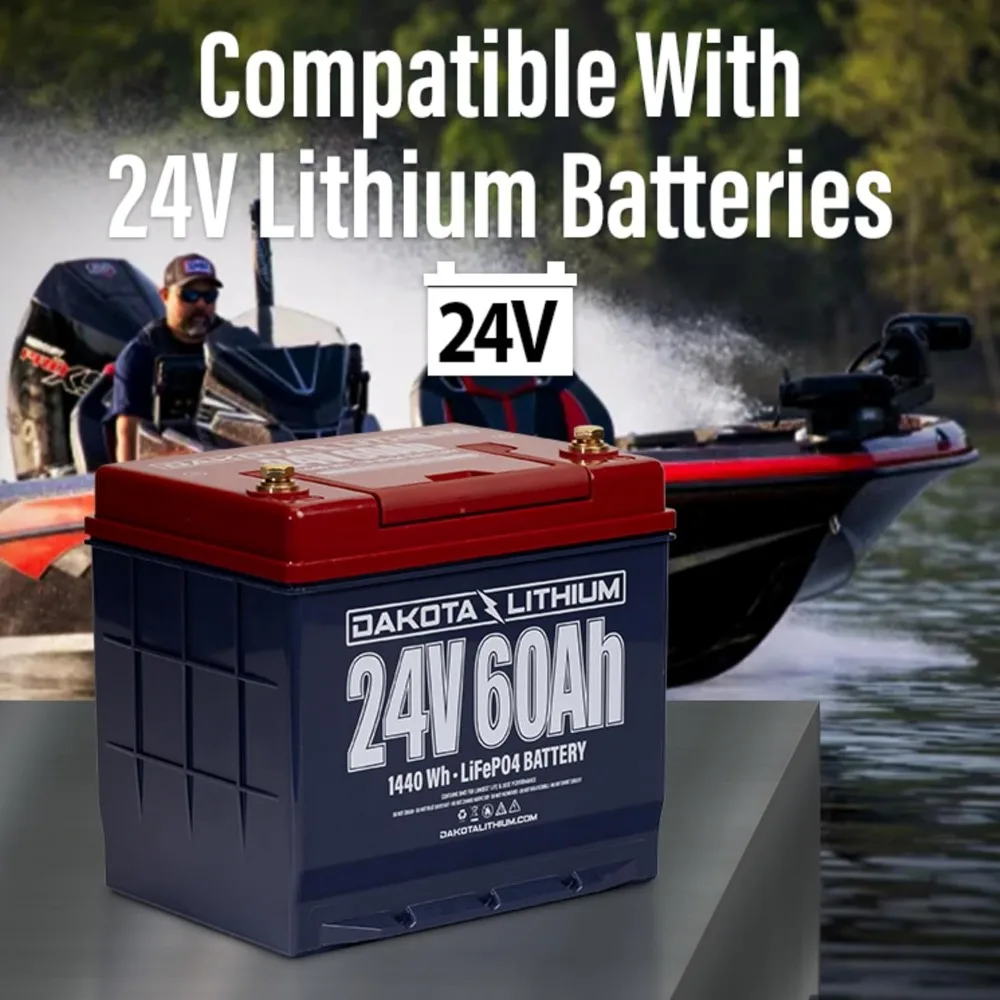 Ultra Fast 24V 20 Amp Charger for Lithium Deep Cycle Battery - Compatible LiFePO4 Charger - 1 Charger