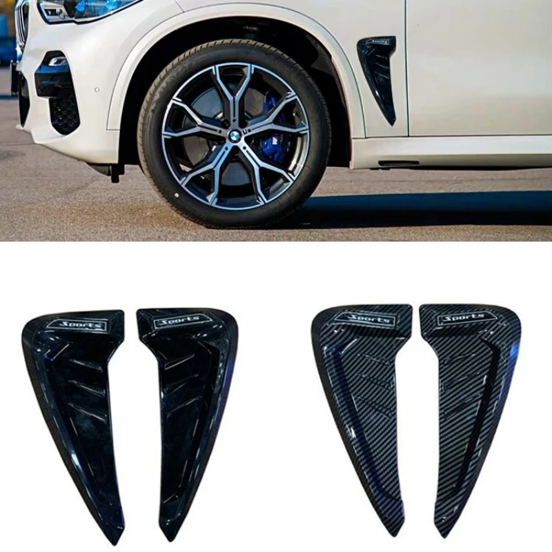 

Universal Glossy Black Carbon 3D Stickers SPORT Car Shark Gills Fender Side Air Outlet Vent Decoration Exterior Accessories