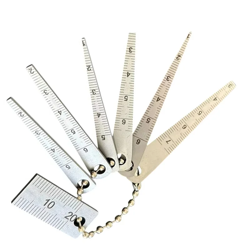 Konisches Lineal aus Edelstahl, Messwerkzeug, Lückenlehre-Set, kleines Taschenlineal-Set