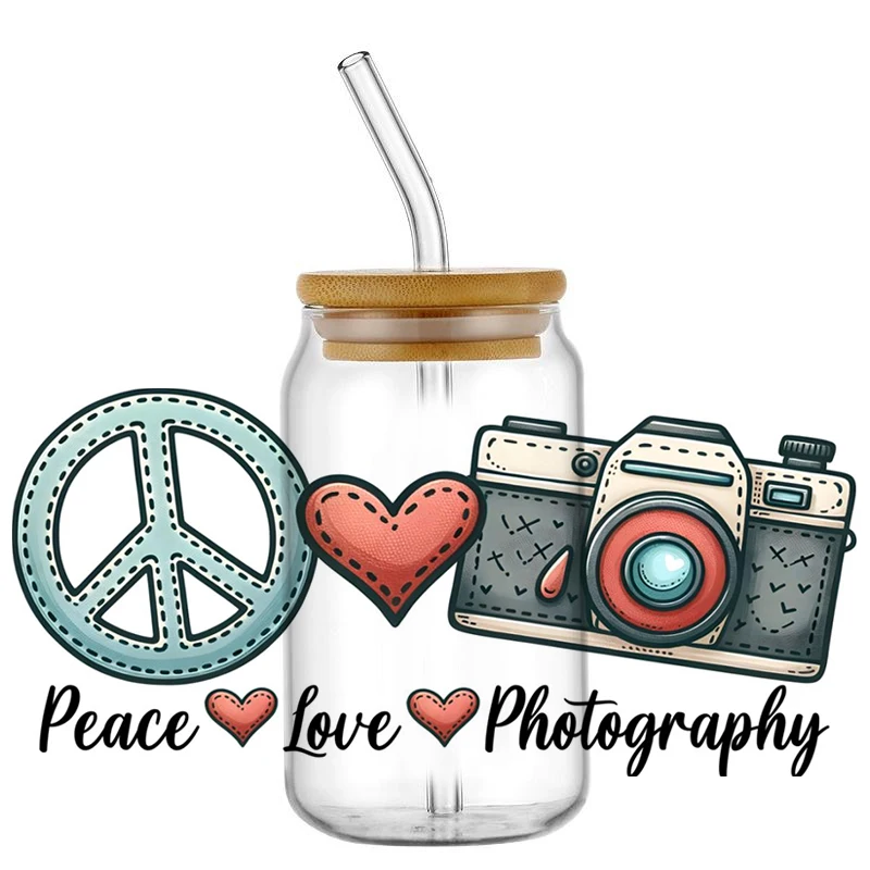 

Новая ретро камера 3D наклейка УФ DTF чашка обертывает для 16 унций водонепроницаемая переводная наклейка очки DIY кружка телефон мультяшная наклейка