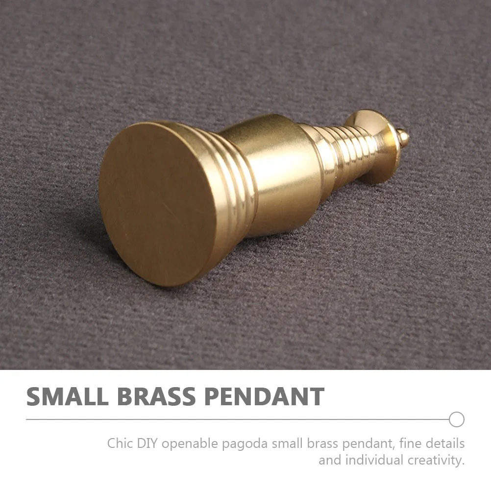 

2Pcs Brass DIY Pagoda Pendant Chic Keychain Bag Embellishment Hollow Adornment Pagoda DIY Brass Pendants