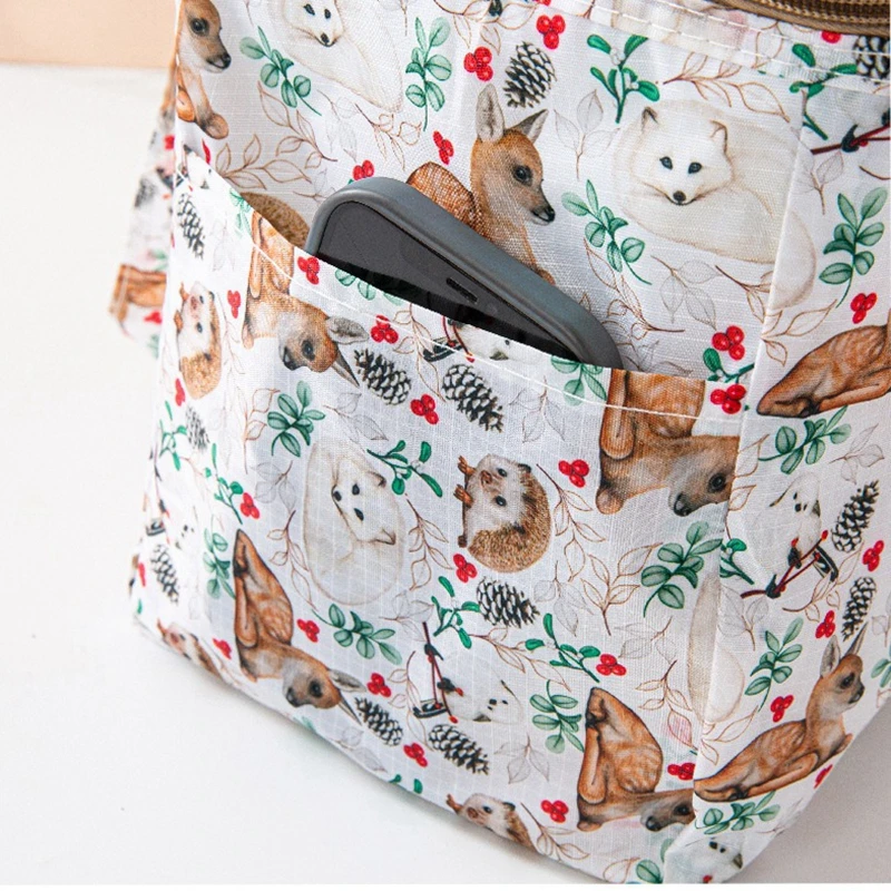 BYMONDY Square Large Cooler Bag for Women Floral Lunch Bags Picnic Food Meal Storage Container Family Party Lunch Box Portable