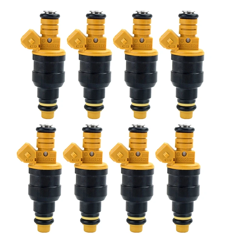 Set Of 8 Flow Matched Fuel Injectors 0280150943 Fuel Injectors For Ford 4.6 5.0 5.4 5.8 Mustang F-150 F-250 F-350 E-150 E-250