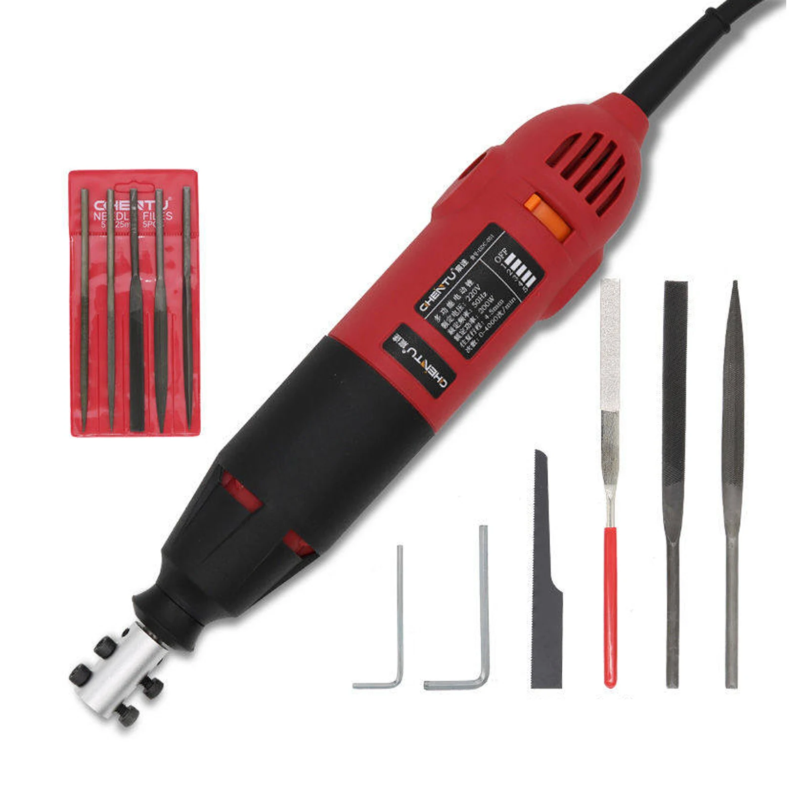 220V Elektrisches Oszillierendes Feilenset, Austauschbares Pneumatisches Metall-Schleif- und Trimmwerkzeug für Metall, Holz, Schmuck