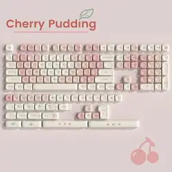 143 Keys MOA Profile Five-Sided Dye Sub PBT Keycap Cherry Pudding Themed Custom Keycaps for Cherry Gateron MX Switches Keyboard