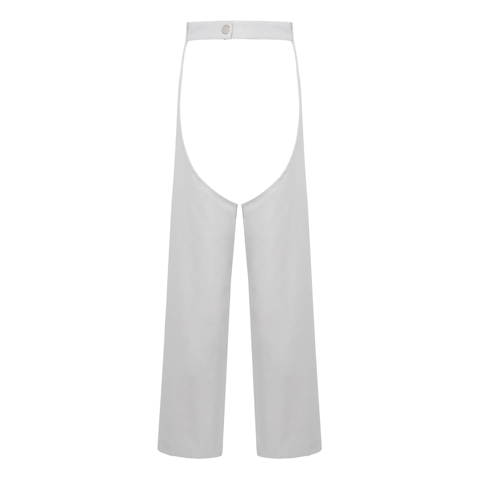 

Womens Stylish High Waist Chaps Pants Hollow Out Crotch Straight Leg Trousers Long Pants for Riding Cycling Daily Casual