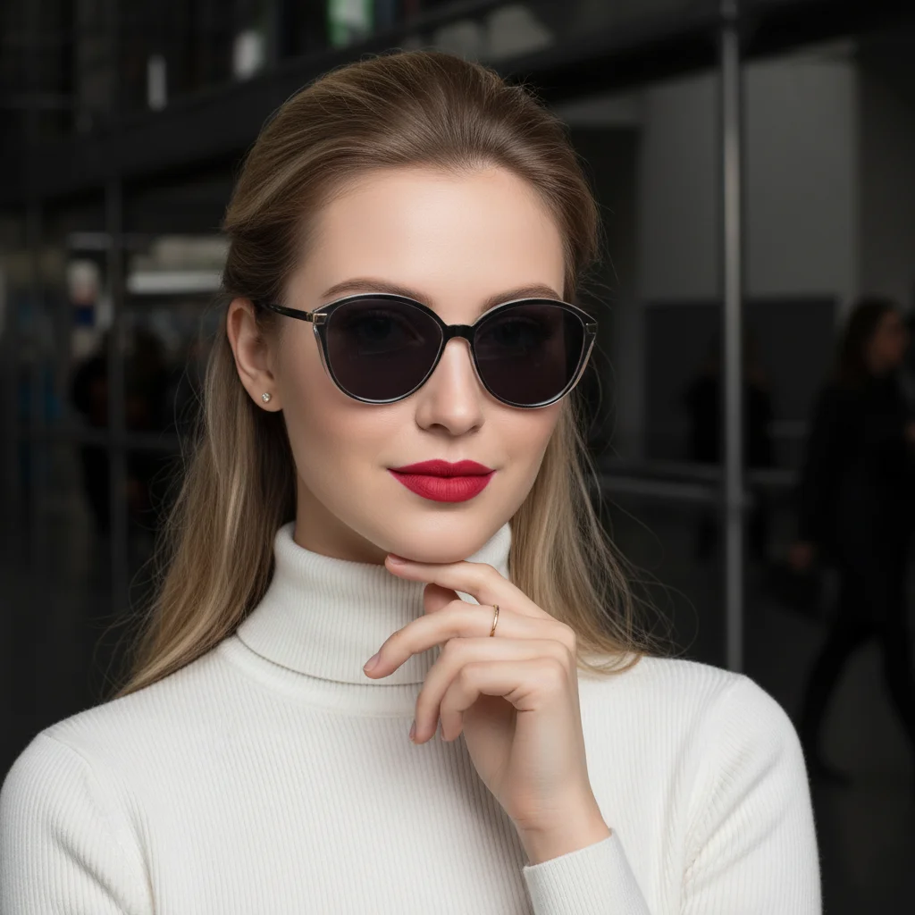 Übergroße Cat-Eye-Sonnenbrille im Retro-Stil für Damen, modischer zweifarbiger klarer Rahmen, mehrfarbige Optionen
