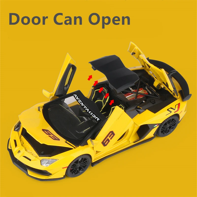 1/32 Aventador SVJ 63 سبيكة سباق السيارات نموذج Diecasts المعادن المركبات الرياضية نموذج سيارة الصوت ضوء محاكاة لعب الأطفال هدية #4