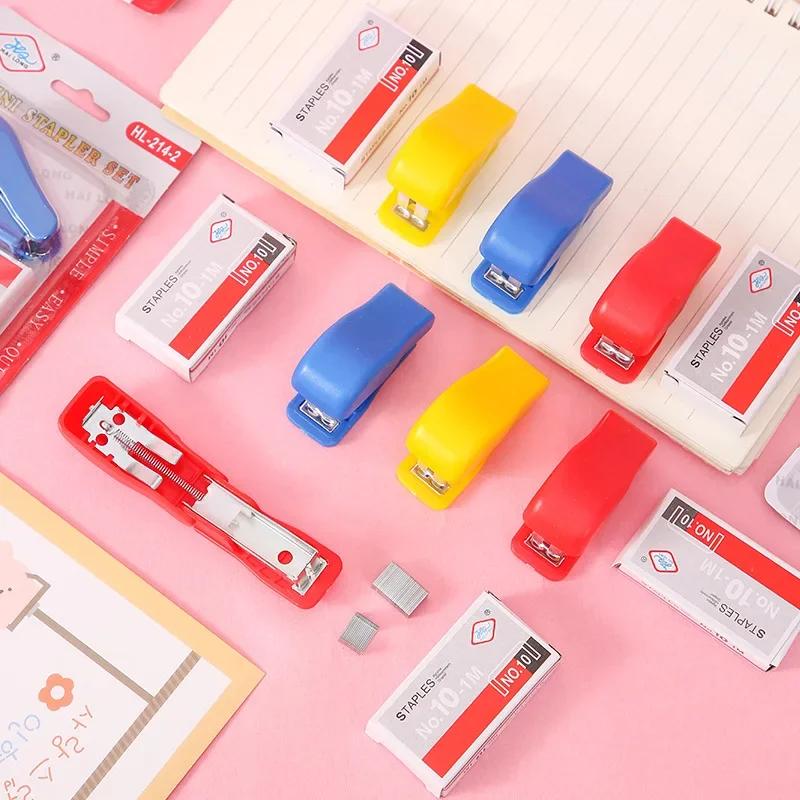 5/15pcs Mini Stapler Set Portable Color Paper Binding Machine gifts kids back to School Goodie Bag Fillers Birthday Party Favors