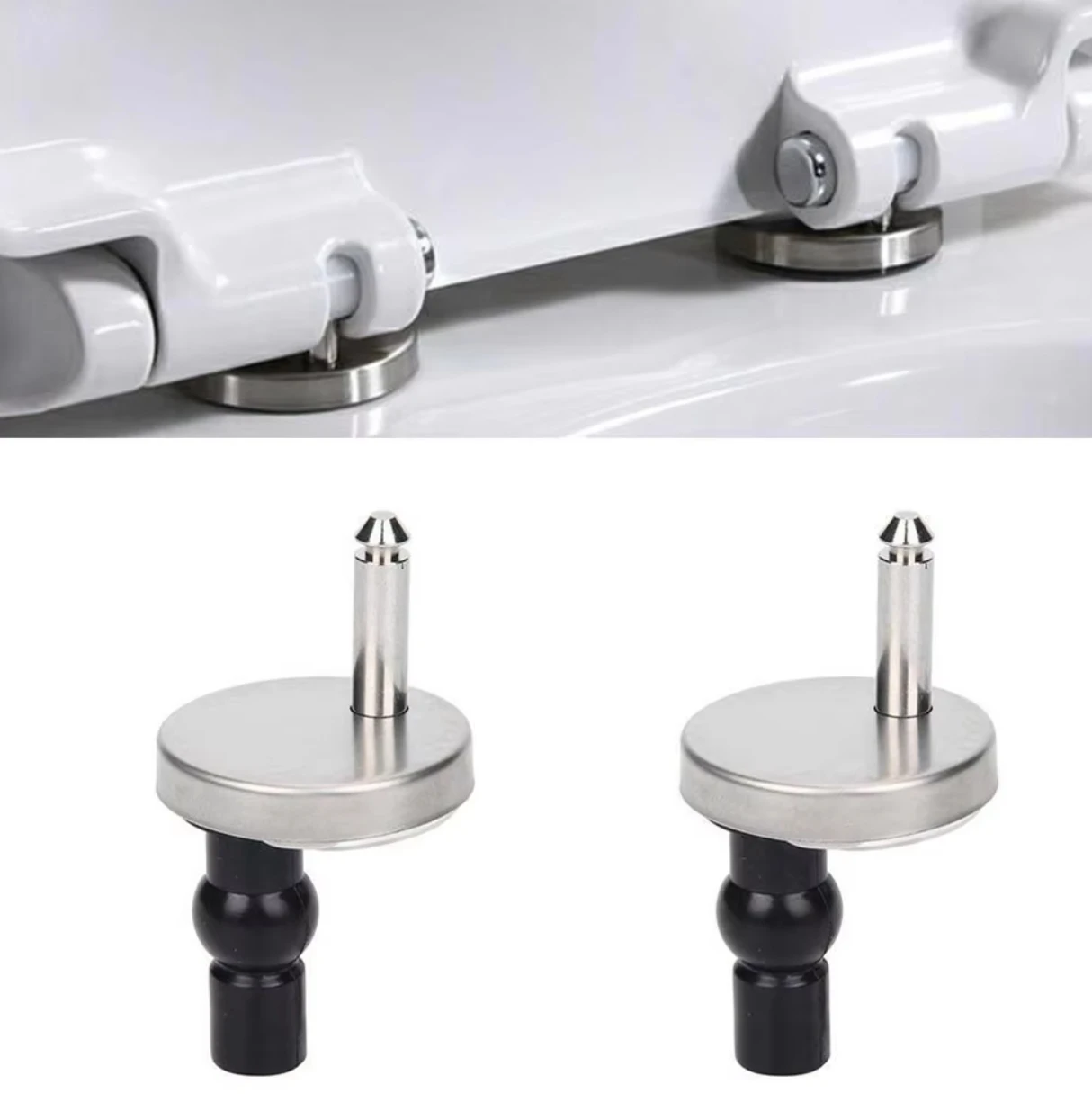 2pcs Toilet Seats Top Fix Hinge Home Hardware Toilet Seat Hinges Soft Release Quick Fit Replacement Toilet Cover Accessories