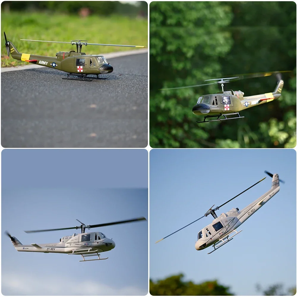 New FLY WING UH-1 V4 Class 470 6CH Brushless Motor GPS Fixed Point Altitude Hold Scale RC Helicopter With H1 Flight Controll