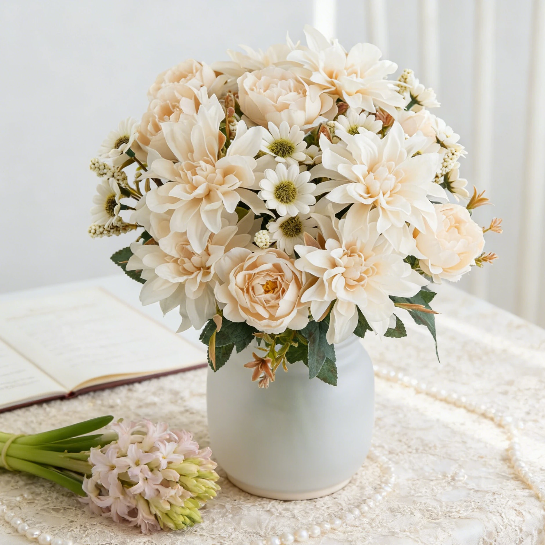 Künstliche Blumen Seiden-Dahlie Rose Festival Heim Zimmer Tisch Garten Hof Bogen Wand Hochzeit Brautstrauß DIY Geschenke Deko