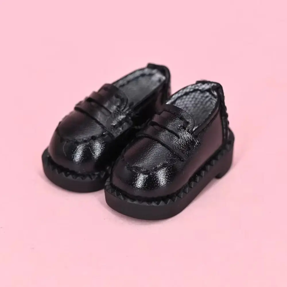 1 par de zapatos de muñeca Ob11 para juego de imitación, bonito atuendo hecho a mano, zapatos de cuero para muñecas, botas, zapatos de uniforme para muñecas negras y marrones, Holala Gcs