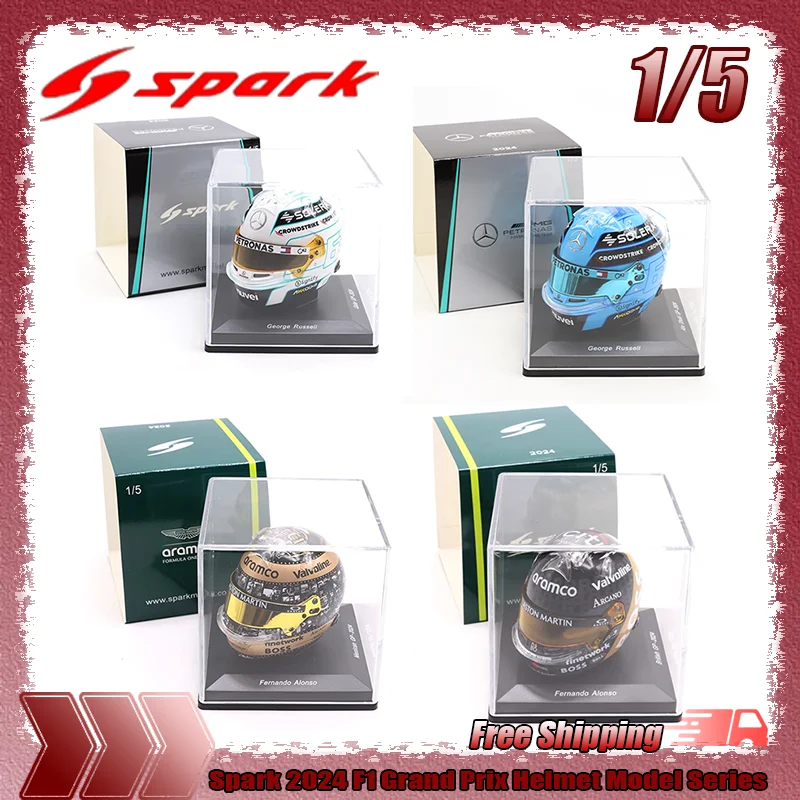 

New In Stock Spark 1:5 2024 F1 Grand Prix Helmet Model Series Alonso Russell Custom Collectible Model Ornament Children Toy Gift