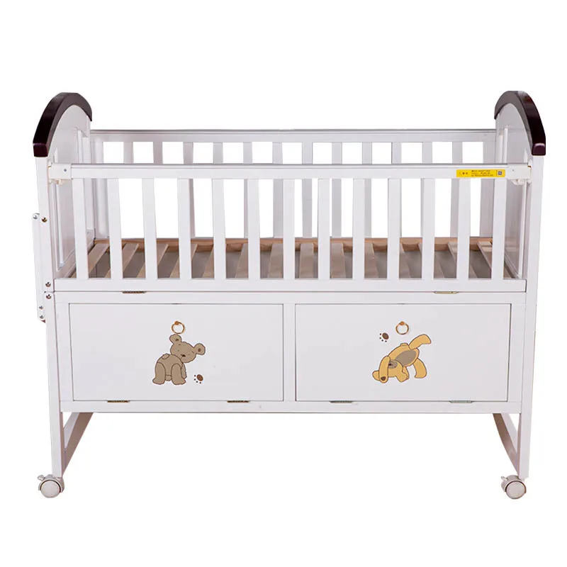 

Современная европейская дизайнерская кроватка-люлька для новорожденных из натурального дерева, многофункциональная, трансформируемая, с мультяшными рисунками