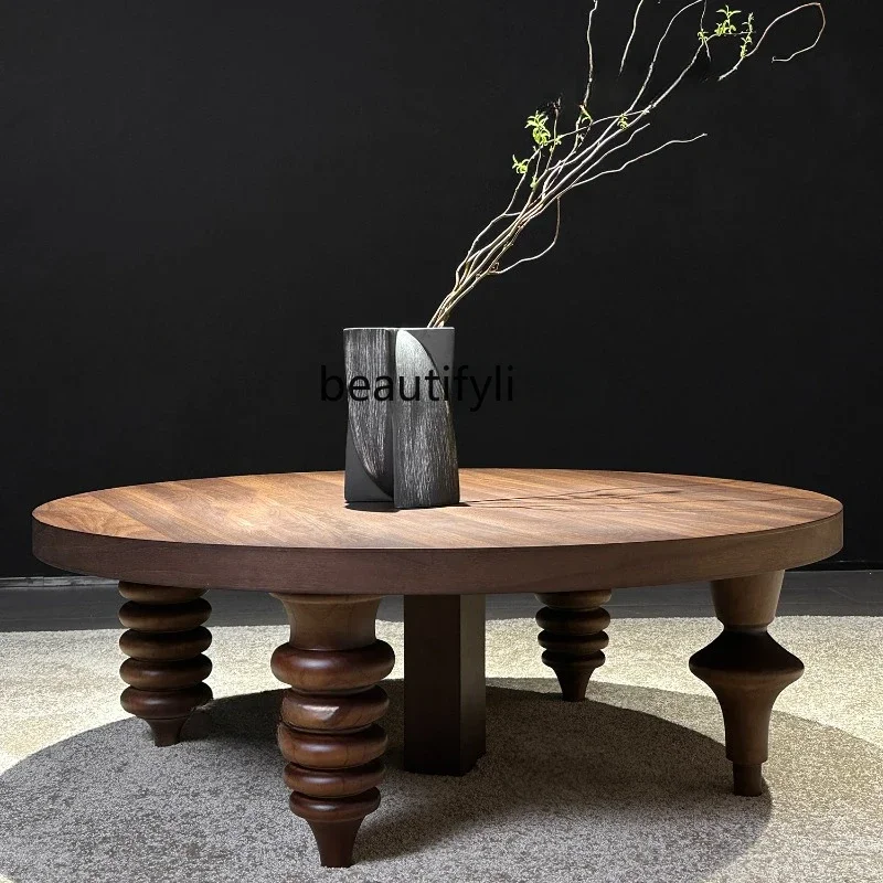 

Nordic walnut coffee table living room tea table creative exhibition hall model room homestay high-end coffee table