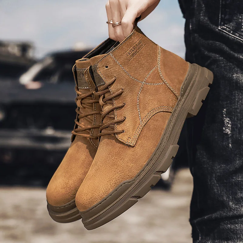 

Men's autumn and winter boots Luxury designer retro style Leisure Office Business Outdoor fashion street shoes Hot selling