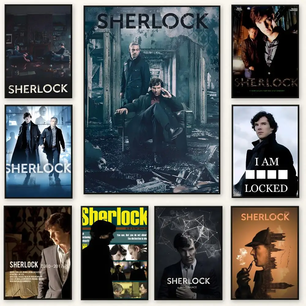 Detective Series S-Sherlock Poster Frameless Peel-and-Stick Removable Wall Art Print