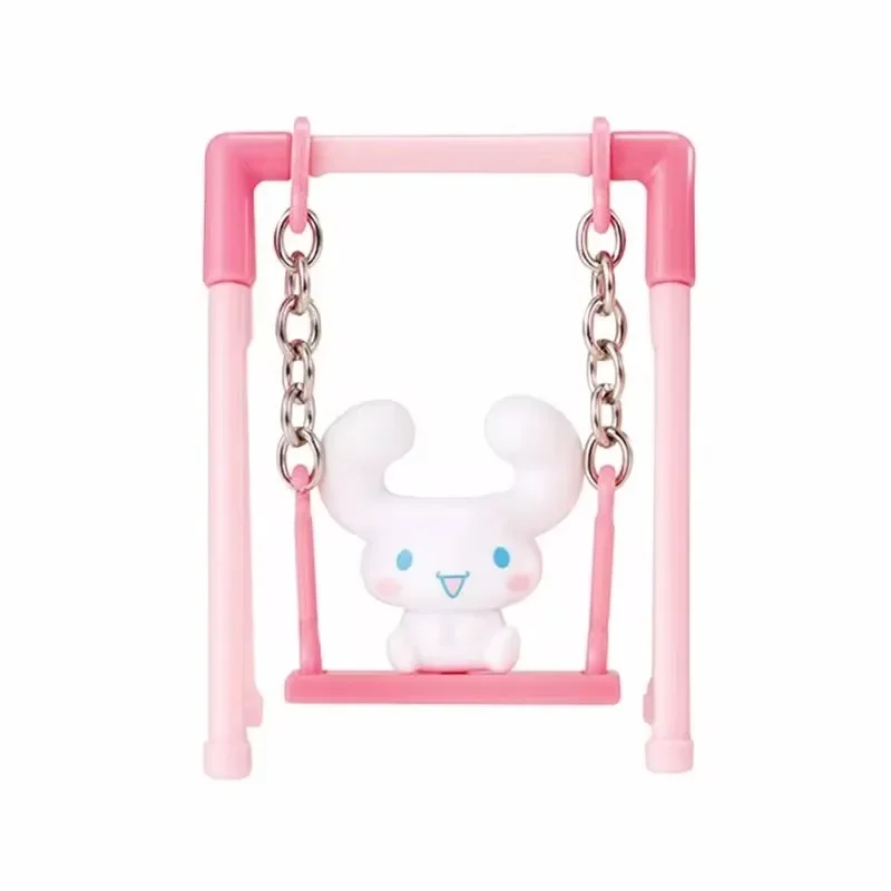 Hello Kitty Figures Sanrio Cinnamoroll Action Figures Melody Pom Pom Purin Play On The Swing Gashapon Sanrio Gifts Kawaii Toys