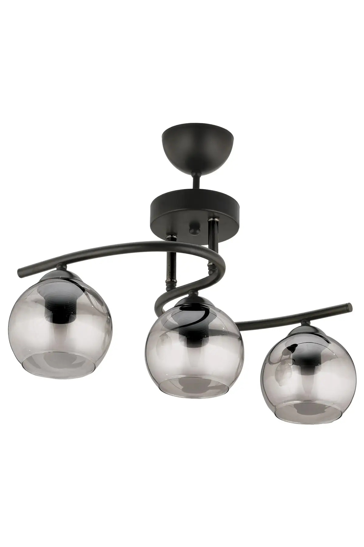 

DOLBOVI Neva 3-piece black smoked glass chandelier