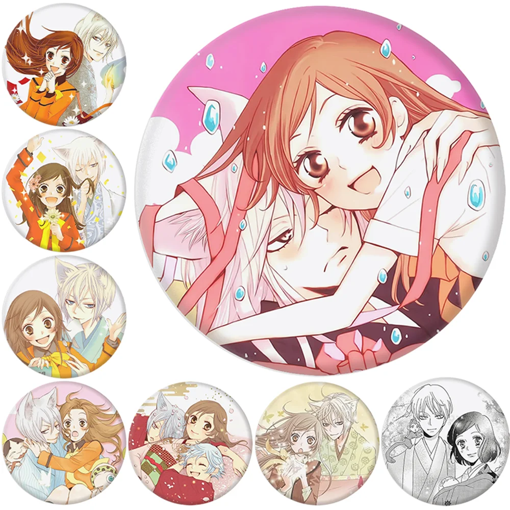 

58mm Anime Kamisama Love Momozono Nanami Tomoe mi zu ki Kurama Cosplay COSTUME Badge Pin SPTE Tinplate Brooch Prop Xmas Gift