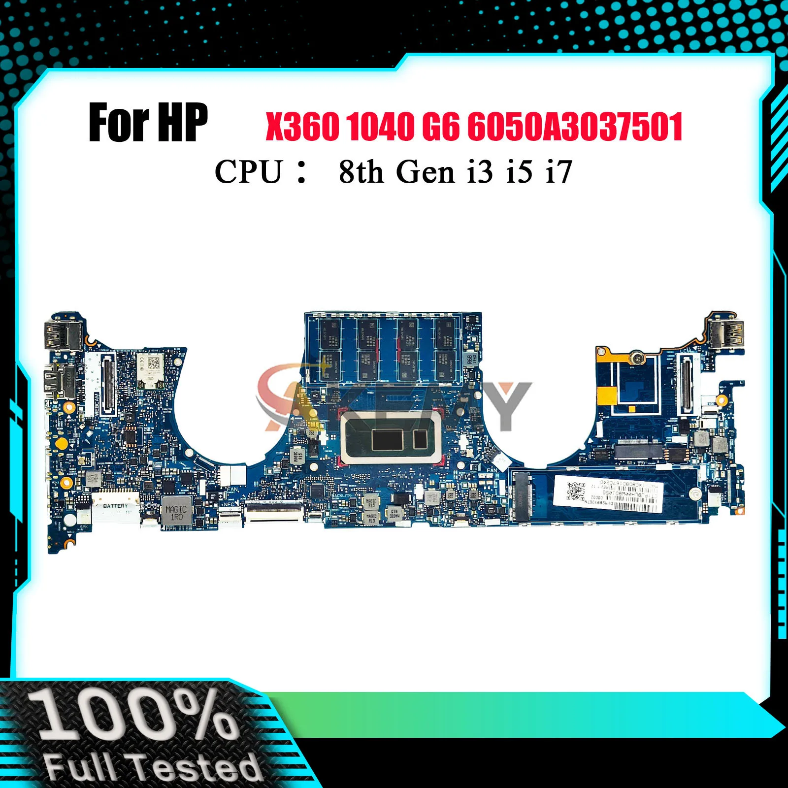 

6050A3037501 For HP EliteBook X360 1040 G6 Laptop Motherboard With i5/i7 CPU 8G/16G RAM L63007-601 L63009-601 L63006-601