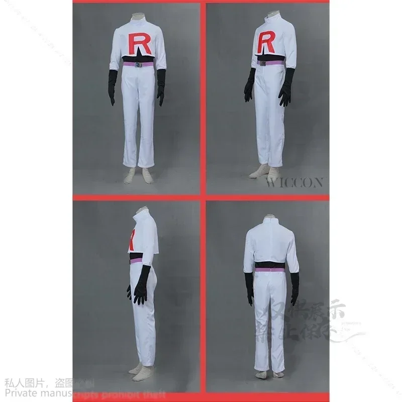Game Team Rocket Cosplay Jessie Musashi James Kojirou Costume Halloween Anime Accessories Wig Full Set Roleplay Cos Sportwear view 5