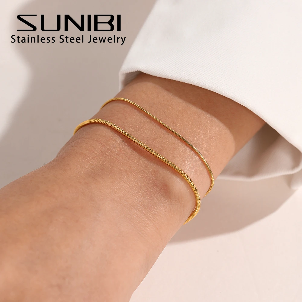 Fashion Stainless Steel Snake Chain Bracelet for Women Gold Color Bracelets  Charm Summer 2022 Trends in Jewelry Wholesale