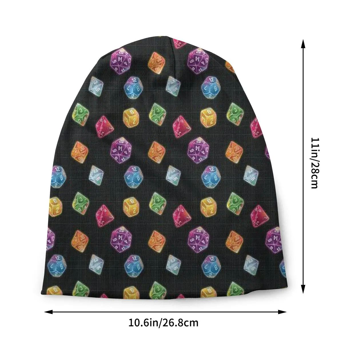 Colorful Rainbow DnD Board Game Washed Warm Bonnet Outdoor Casual Beanies Protection Men Women Hats