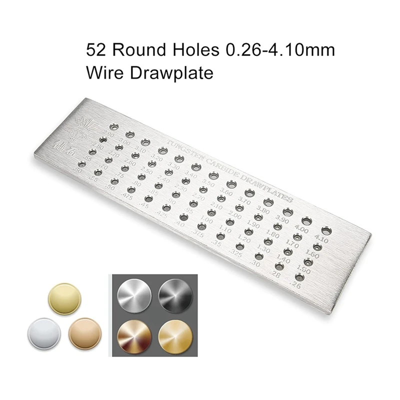 ABSU 52 ثقوب مستديرة سلك رسم لوحة 0.26-4.10 مللي متر سلك كربيد التنغستن لوحة سحب لصنع المجوهرات