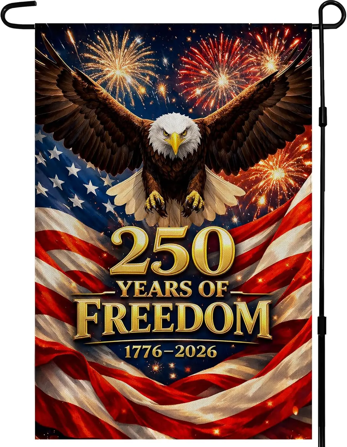 4th of July Decorations - America 250th Anniversary Garden Flag | 250 Years of Freedom Patriotic Banner, Fourth of July Acce YYQ