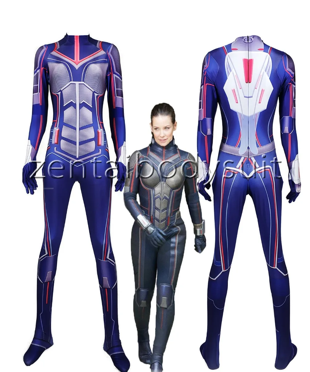 New Women Ant-Man and The Wasp Cosplay Bodysuit 3D Imprimer Skin Zentai Costume Halloween Party Suit