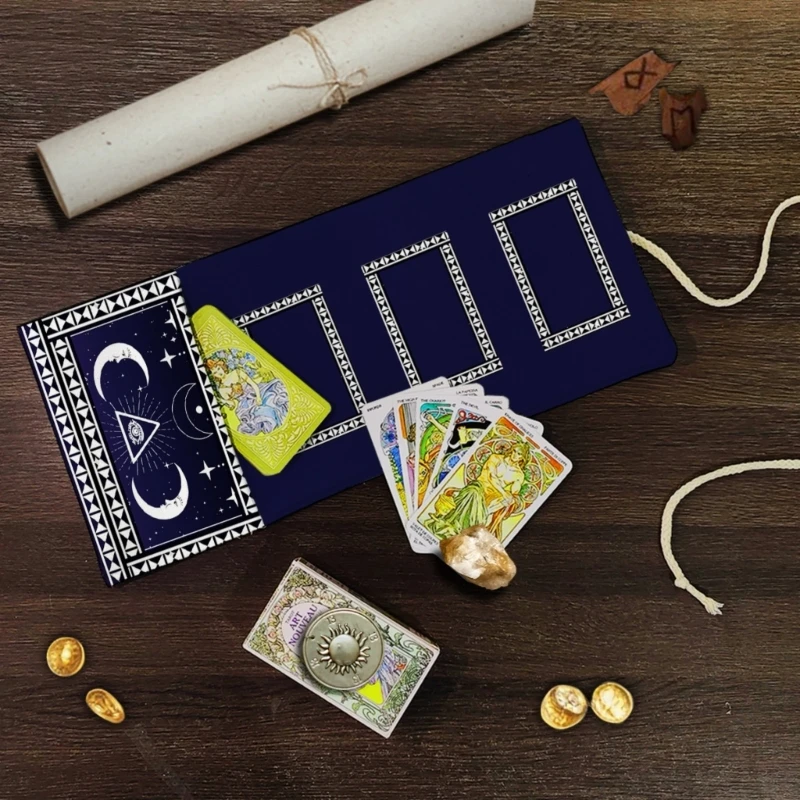 

Handmade Tarots Organizers Poly Linen Washable Bold Artistic Pattern Compacts Foldable For Oracles And Playing Card 24BD