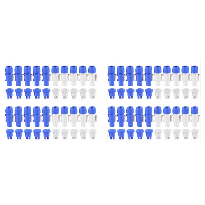 A73E-40Set Powercon Typ A NAC3FCA+NAC3MPA-1 Chassis-Stecker-Panel-Adapter