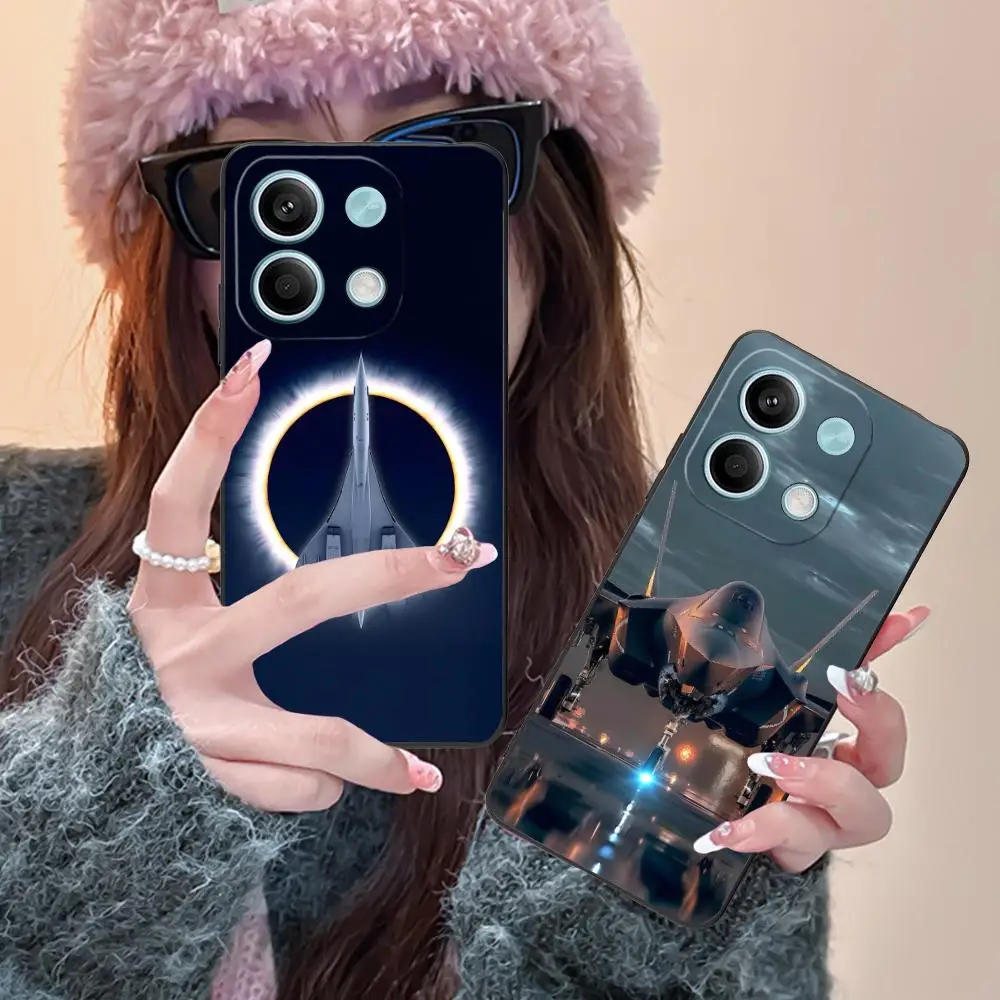 حافظة هاتف محمول على شكل طائرة AirForce لهاتف Xiaomi Redmi Note 14 13 12 11 S Pro Plus 4G 5G غطاء طباعة ملون فاخر جميل #4