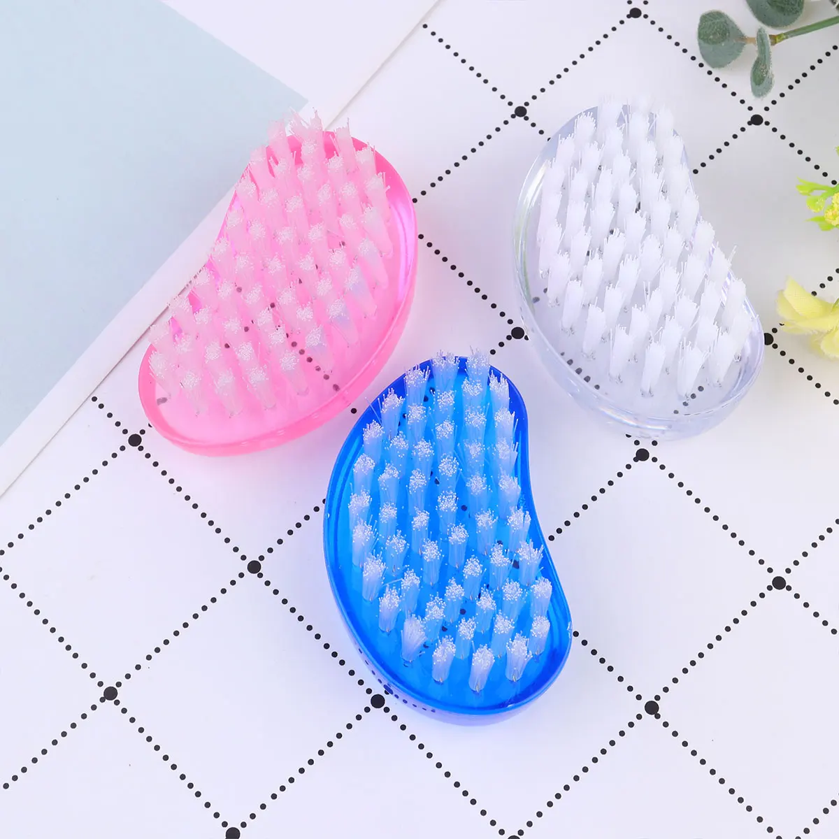 

4pcs Nail Art Tools Nail Brush For Manicures Durable Lightweight Easy Carry Professional Home Use Random Color Included