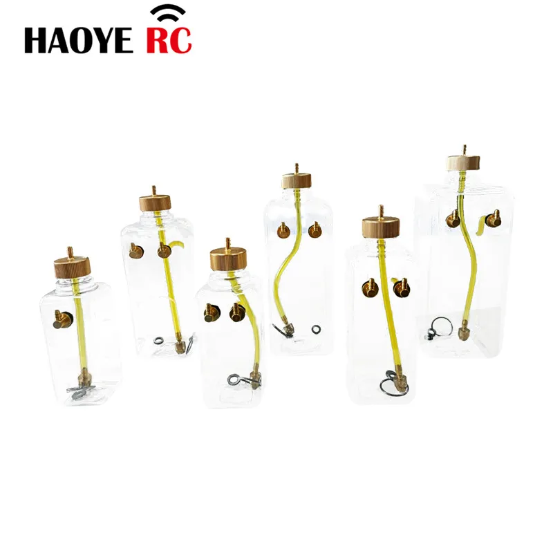 Haoye 1 Pc RC zbiornik paliwa przeźroczyste tworzywo sztuczne 260/360/500/1000/700/1500ML CNC Champaign złota nakrętka do Model samolotu RC