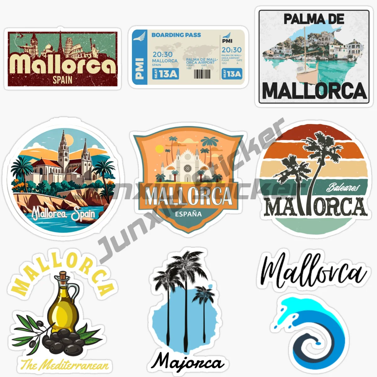 Spain Mallorca Scenic Car Stickers Vinyl Self-adhesive Kayak Surfboard Decor Decal