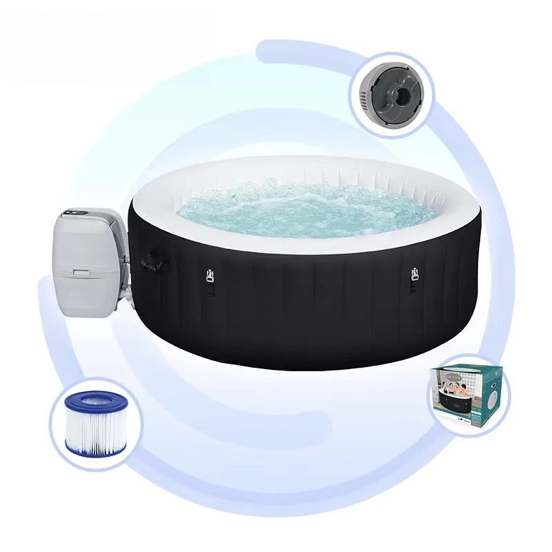 Inflatable Hot Tub Spa Outdoor Portable Bathtub Square 6persons Inflatable Hot Tub Spa
