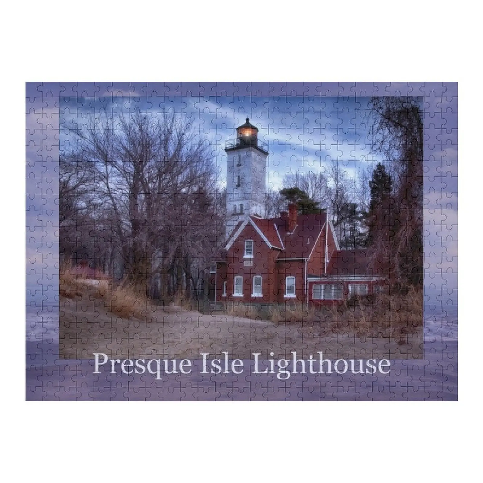 

Night At the Light - Erie, PA Jigsaw Puzzle Photo Photo Custom Woodens For Adults Puzzle