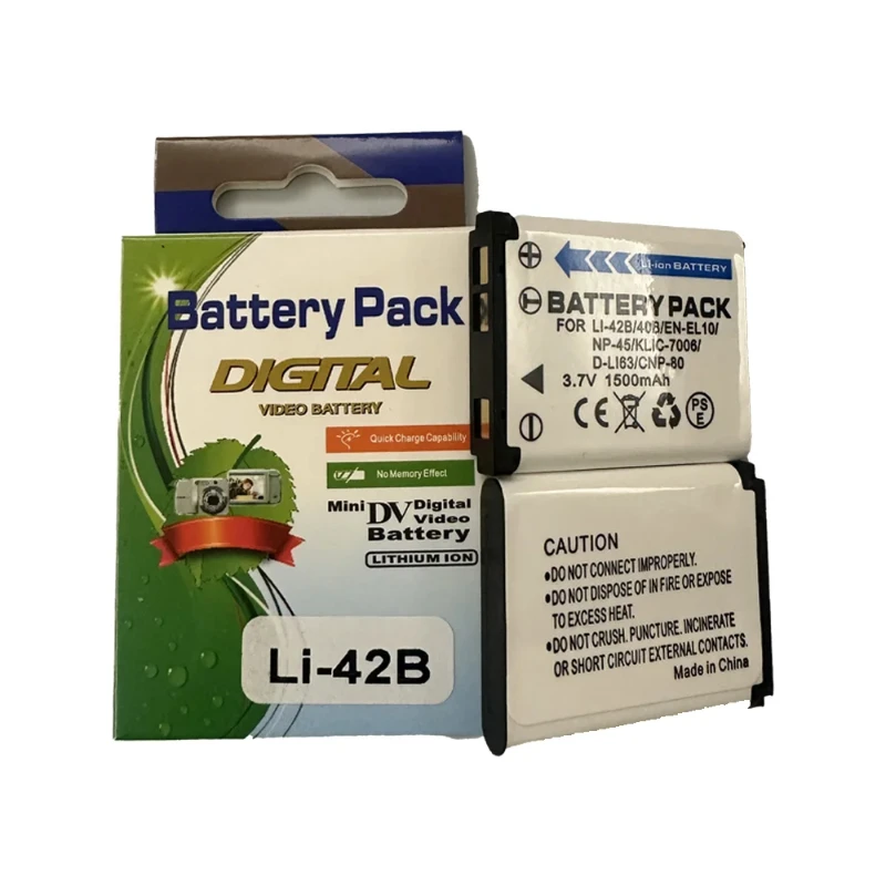 1500mAh Li-42B Li-40B EN-EL10 NP-45 D-Li63 D-Li108 NP-80 Camera Battery for Nikon for OLYMPUS for FUJIFILM for Pentax for Casio