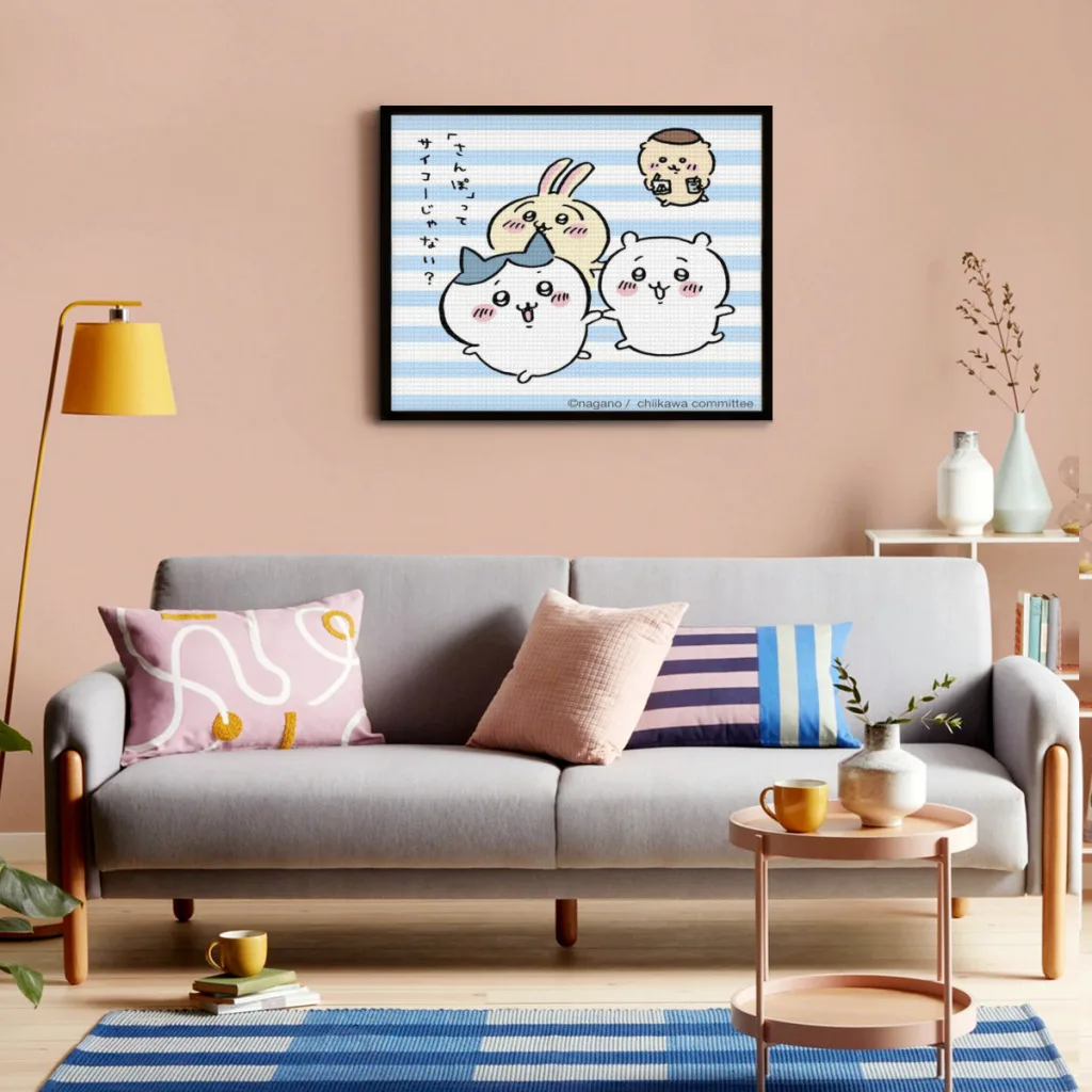 Cartoon Kawaii Cute Chiikawa Diamond Painting  5D Diy Full Square Mosaic Bedroom Decoration Handmade Gift