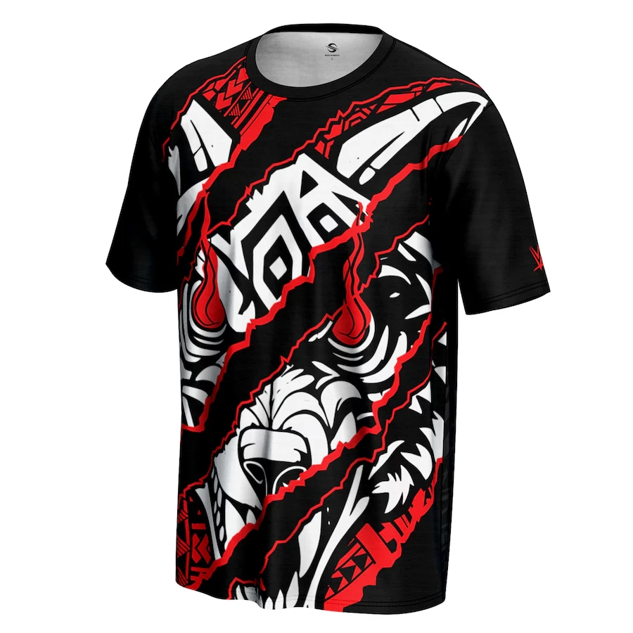 

Men's Black Jacob Fatu Claw Mark T-Shirt Simple Hip Hop Young Loose Sweat Absorbing Breathable Suitable For Outdoor Sports
