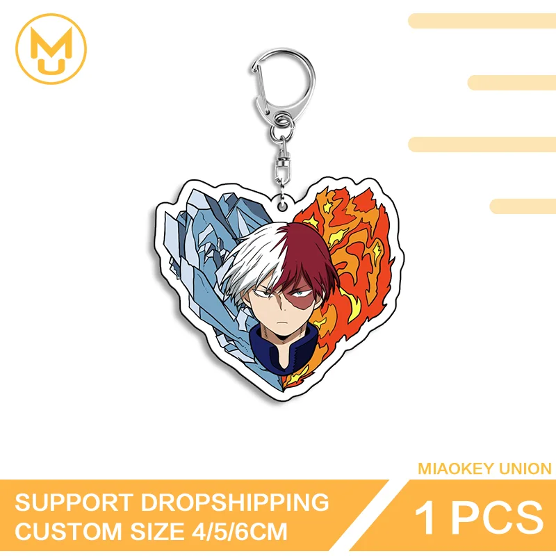 Shoto Todoroki Heart Shaped Double Sided Acrylic Keyring Personality Enchanting Premium High Quality Key Holder Accessory