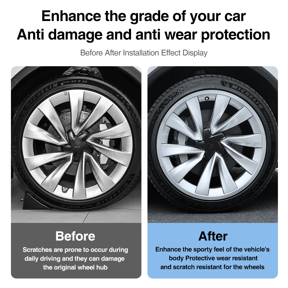 For Tesla 20 Inch Wheel Rim Guard Model Y Juniper 2025 ABS Wheel Hub Protection Patch Protectors Wheel Guard Cover Accessories