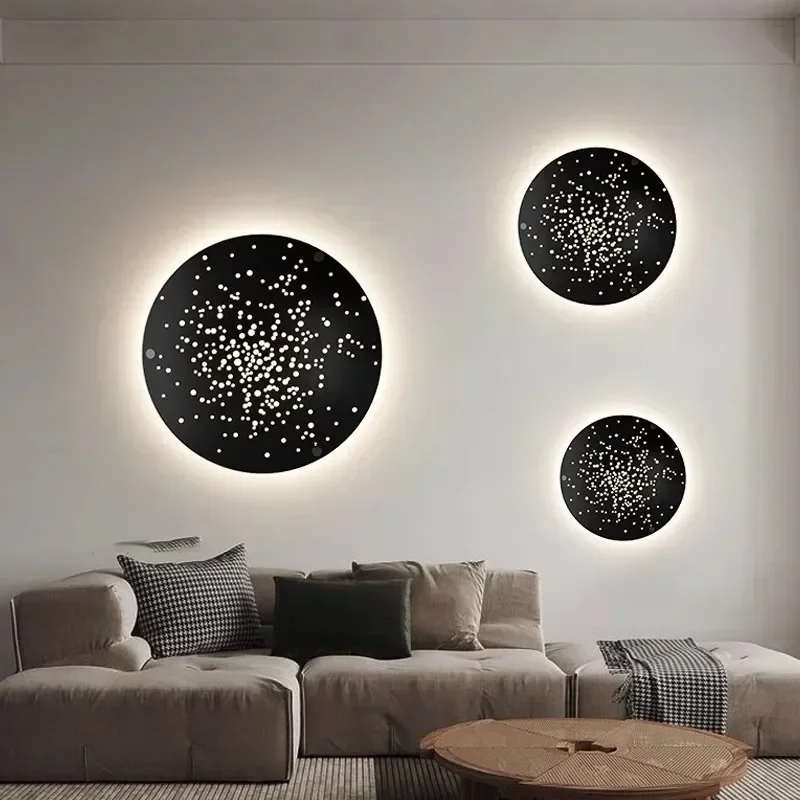 ron Art Wall Decoration Living Room Sofa Background Wall Light Luxury Art Decorations Circle and Creative Wall Hanging Belt