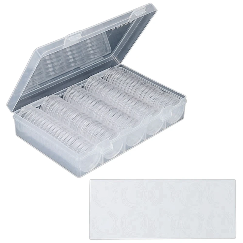 260 szt. Uchwyt na kapsułki na monety i chroń uszczelkę Etui na monety do pobierania monet, 200 szt. 30 mm i 60 szt. 46 mm