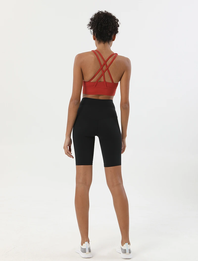 Nylon Yoga Set Gym Two Piece Sets Womens Bra Top Women Cycling Shorts Sport Fitness Sportswear 45 Colors Womens Clothing