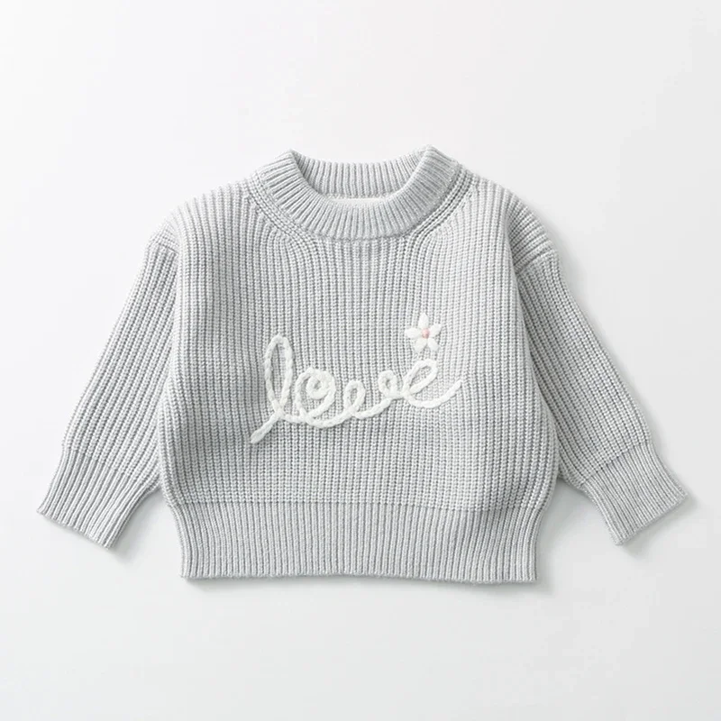 ربيع جديد 2026 0-3 سنوات ملابس الأطفال سترة الطفل الرضع طفل الفتيان الفتيات طويلة الأكمام محبوك المطرزة البلوز سترة